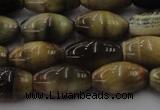 CTE1553 15.5 inches 8*12mm rice golden & blue tiger eye beads wholesale