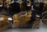 CTE1585 15.5 inches 18*25mm faceted rice yellow tiger eye beads