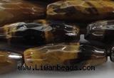 CTE1587 15.5 inches 10*30mm faceted rice yellow tiger eye beads