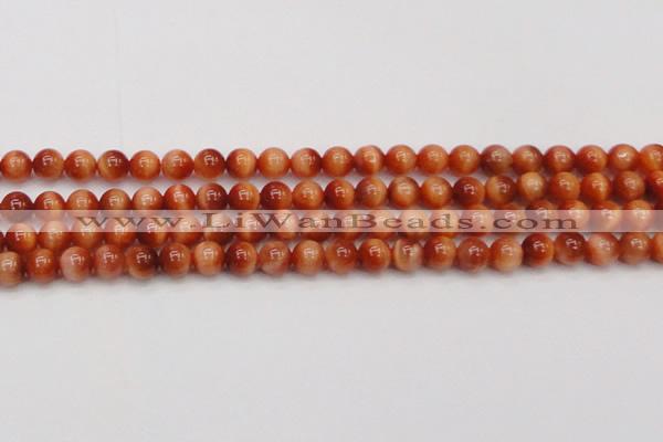 CTE1661 15.5 inches 6mm round sun orange tiger eye beads