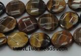 CTE1724 15.5 inches 10mm faceted coin yellow tiger eye beads