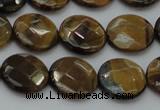 CTE1725 15.5 inches 12mm faceted coin yellow tiger eye beads