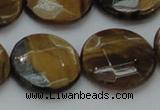 CTE1729 15.5 inches 20mm faceted coin yellow tiger eye beads