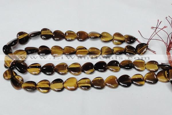 CTE180 15.5 inches 12*12mm heart yellow tiger eye gemstone beads