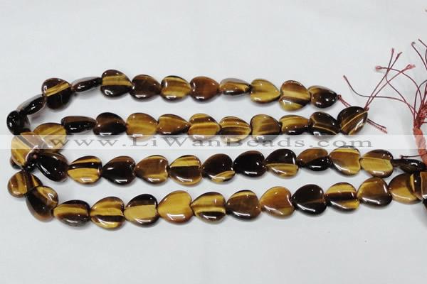 CTE181 15.5 inches 14*14mm heart yellow tiger eye gemstone beads