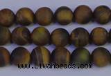 CTE1811 15.5 inches 6mm round matte yellow iron tiger beads