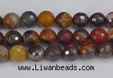 CTE1818 15.5 inches 4mm faceted round red iron tiger beads