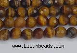 CTE1826 15.5 inches 4mm faceted round yellow tiger eye beads