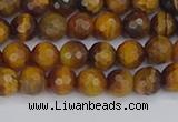 CTE1827 15.5 inches 6mm faceted round yellow tiger eye beads