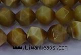 CTE1903 15.5 inches 10mm faceted nuggets golden tiger eye beads