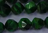 CTE1924 15.5 inches 12mm faceted nuggets green tiger eye beads