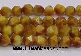 CTE1931 15.5 inches 6mm faceted nuggets golden tiger eye beads