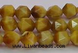 CTE1933 15.5 inches 10mm faceted nuggets golden tiger eye beads