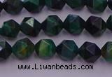 CTE1946 15.5 inches 6mm faceted nuggets green tiger eye beads