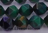 CTE1949 15.5 inches 12mm faceted nuggets green tiger eye beads