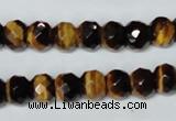 CTE197 15.5 inches 7*12mm faceted rondelle yellow tiger eye gemstone beads