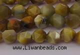 CTE1975 15.5 inches 6mm faceted nuggets golden & blue tiger eye beads