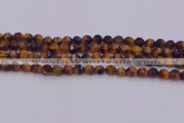 CTE1991 15.5 inches 6mm faceted round yellow tiger eye beads