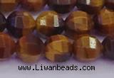 CTE1992 15.5 inches 8mm faceted round yellow tiger eye beads