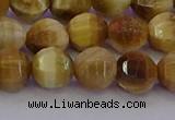 CTE1997 15.5 inches 8mm faceted round golden tiger eye beads