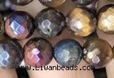 CTE2002 15.5 inches 8mm faceted round AB-color mixed tiger eye beads