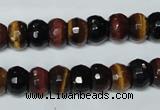 CTE202 15.5 inches 7*10mm faceted rondelle red & yellow tiger eye beads