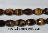 CTE206 15.5 inches 6*8mm faceted rice yellow tiger eye beads