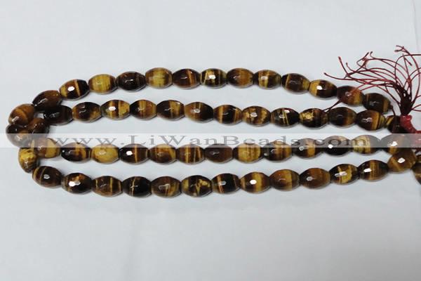 CTE206 15.5 inches 6*8mm faceted rice yellow tiger eye beads