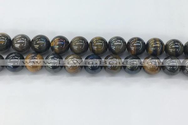 CTE2090 15.5 inches 16mm round AB-color blue & yellow tiger eye beads