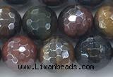 CTE2095 15.5 inches 10mm faceted round AB-color mixed tiger eye beads