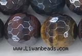 CTE2099 15.5 inches 18mm faceted round AB-color mixed tiger eye beads