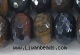 CTE2106 10*16mm faceted rondelle AB-color mixed tiger eye beads