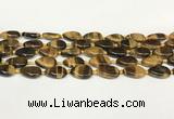 CTE2130 15.5 inches 13*18mm flat teardrop yellow tiger eye beads