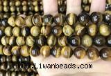 CTE2150 15.5 inches 12mm round yellow tiger eye beads wholesale