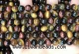 CTE2202 15.5 inches 8mm round mixed tiger eye gemstone beads