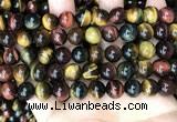 CTE2204 15.5 inches 12mm round mixed tiger eye gemstone beads