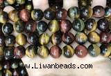 CTE2206 15.5 inches 16mm round mixed tiger eye gemstone beads