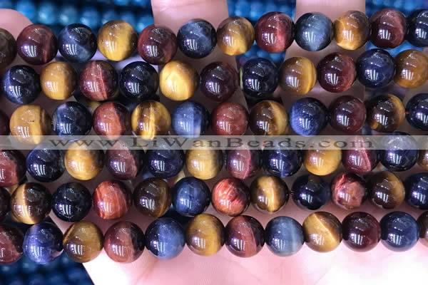 CTE2213 15.5 inches 12mm round colorful tiger eye beads wholesale