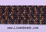 CTE2218 15.5 inches 4mm round colorful tiger eye gemstone beads