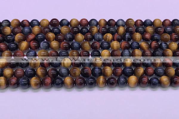 CTE2219 15.5 inches 6mm round colorful tiger eye gemstone beads