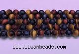 CTE2221 15.5 inches 10mm round colorful tiger eye gemstone beads