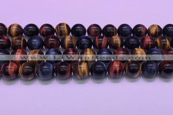 CTE2222 15.5 inches 12mm round colorful tiger eye gemstone beads