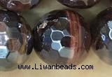 CTE2277 15 inches 10mm faceted round AB-color red tiger eye beads