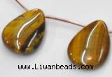 CTE23 20*28mm flat teardrop yellow tiger eye beads Wholesale