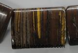 CTE313 15.5 inches 30*40mm flat tube yellow tiger eye gemstone beads