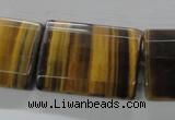 CTE317 15.5 inches 25*35mm faceted rectangle yellow tiger eye beads