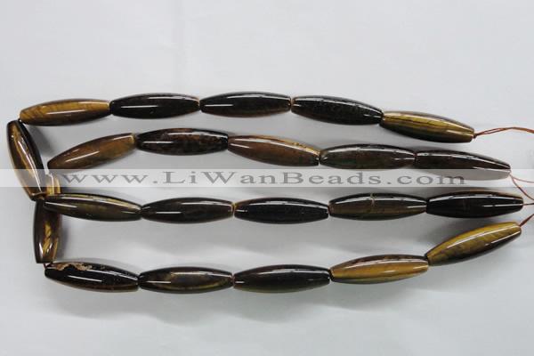 CTE331 15.5 inches 10*35mm rice yellow tiger eye gemstone beads