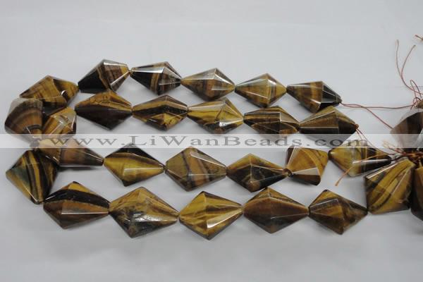 CTE333 15.5 inches 22*30mm pyramid yellow tiger eye gemstone beads