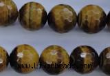 CTE426 15.5 inches 16mm faceted round yellow tiger eye beads