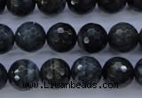 CTE444 15.5 inches 12mm faceted round blue tiger eye beads